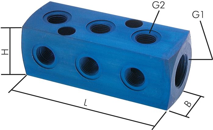Wzorowy interpretacja: Blok rozdzielczy 9-krotny, aluminiowy