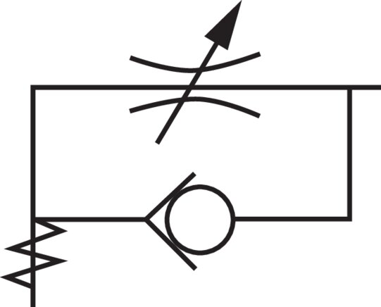 Symbol przelaczania: Zawór dlawiaco-zwrotny (regulacja powietrza nawiewanego - A)