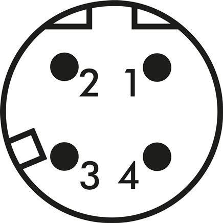 Symbol przelaczania: Zlacze M 12 (kod D, 4-stykowe)
